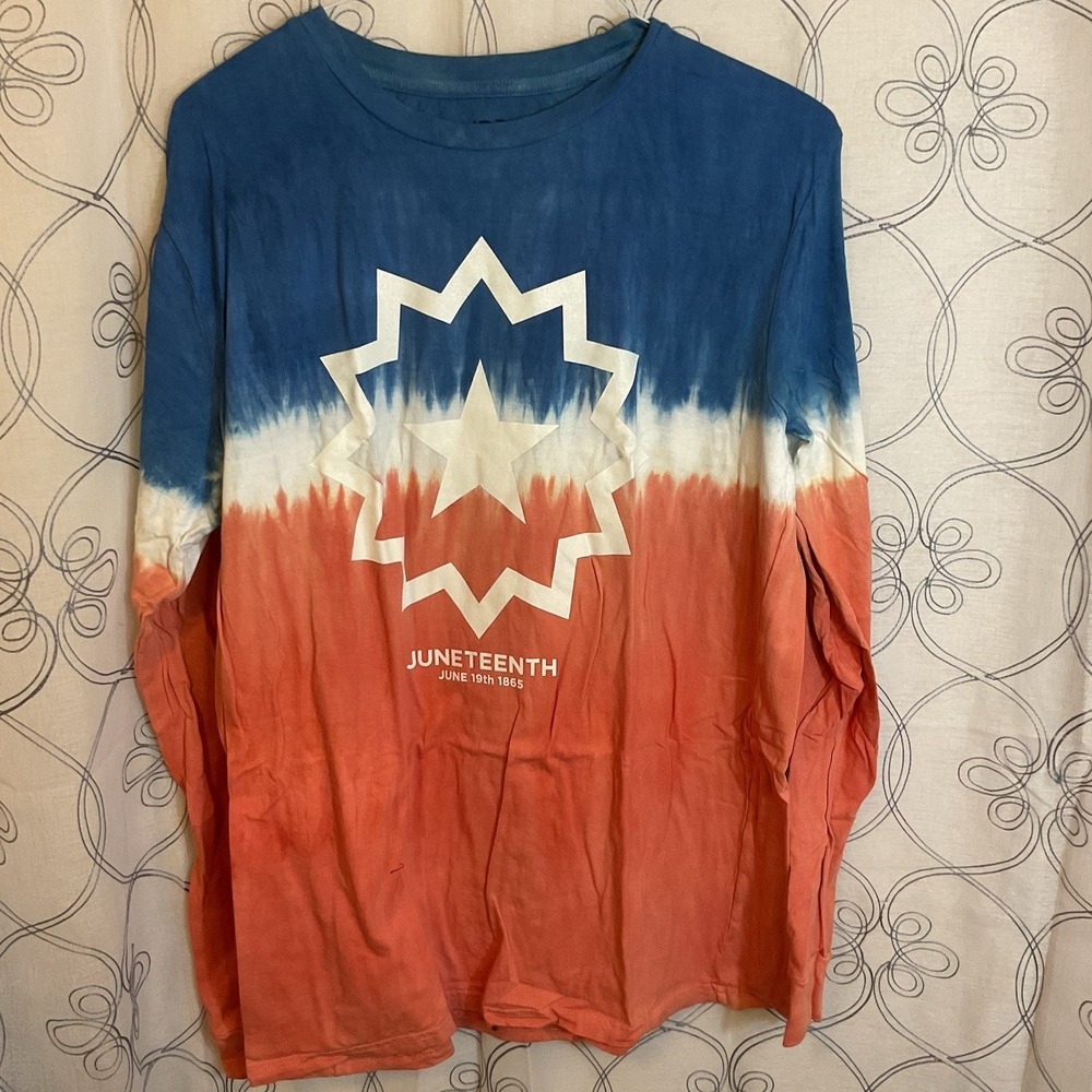 Juneteenth‎ Long Sleeve Shirt Hybrid Apparel Tie Dye Graphic Unisex Adult LT